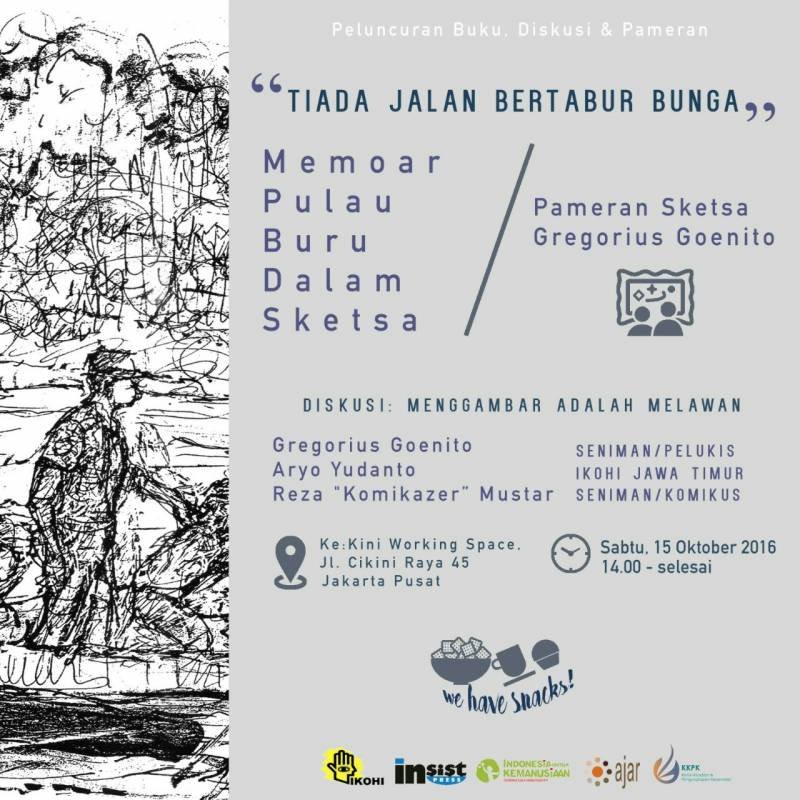 Peluncuran Buku Sketsa, Diskusi Publik & Pameran karya Gregorius Soeharsojo Goenito